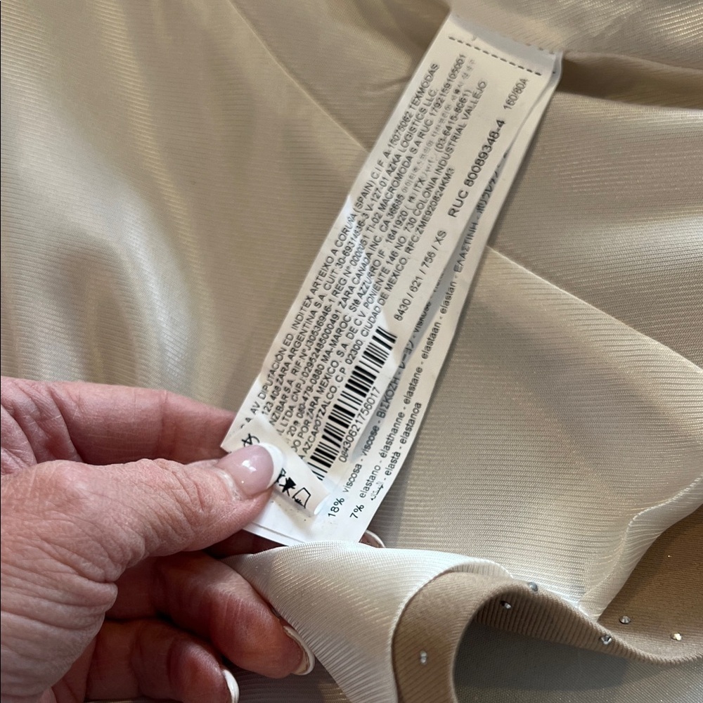 NWOT Zara Tan Women's Blazer with Subtle Studs Size XS - Picture 7 of 8